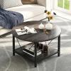 imageYITAHOME Rustic Coffee Table with Storage 5 Tier Center Living Room Table 47quot Farmhouse Wood Rectangle Cocktail Tea Table Modern Industrial Accent Table wArched Metal Frame for Home Decor BrownDark Grey