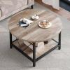 imageYITAHOME Rustic Coffee Table with Storage 5 Tier Center Living Room Table 47quot Farmhouse Wood Rectangle Cocktail Tea Table Modern Industrial Accent Table wArched Metal Frame for Home Decor BrownGrey Wash