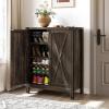 imageYITAHOME Shoe Cabinet with Doors Farmhouse 5Tier Shoe Storage Cabinet for Entryway Large Capacity Wooden Shoes Rack Organizer for EntrywayHallwayCloset BrownDark Rustic Oak