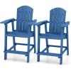 imageYITAHOME Tall Adirondack Chair Set of 2 Poly Bar Height Balcony Seating HIPS High Back Outdoor Chairs Bar Stools Lifeguard Chair for Balcony Deck Pool Patio BlackNavy Blue