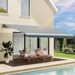 imageYITAHOME 10 x 8 Patio Retractable Awning Manual Retractable Outdoor Awning Sun Shade Shelter wManual Crank Handle for Deck Backyard Balcony Garden