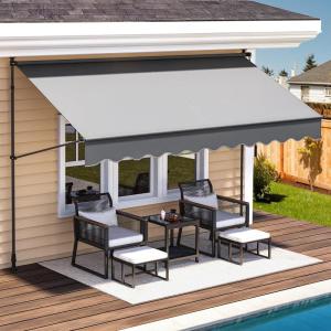 imageYITAHOME 118quot Manual Retractable Awning Outdoor Sun Shade Window Awning with UV Protection Waterproof Patio Canopy Awnings for Doors Windows Decks Dark Gray11847in