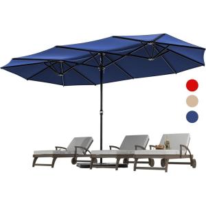imageYITAHOME 13ft Patio Umbrella Outdoor Extra Large DoubleSided Market Table Umbrella for Pool Patio Furniture Patio Shade Navy Blue