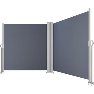 imageYITAHOME 236X 63 Double Side Awning Retractable Side Awning Folding Privacy Screen Privacy Fence Waterproof UVResistant Awning Outdoor for Garden Deck Patio Pools Balcony Gray