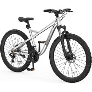 imageYITAHOME 26 Inch Mountain Bike for Men Women 21Speed Adult Bicycle Double Disc Brake Front Suspension Fork Aluminum Frame MTB for AdultsGrey