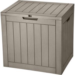 imageYITAHOME 31 Gallon Resin Deck Box Outdoor Storage Box and Waterproof Package Delivery Box with Lockable Lid for Patio Furniture GardenTools Pool Supplies BlackBrown