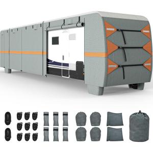 imageYITAHOME 3740FT Upgraded Class A RV Cover Super Thick Waterproof Windproof AntiUV RipStop Motorhome Covers with 2 Long Straps 4 Tire Covers