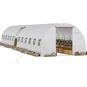 imageYITAHOME 44x10x7ft Greenhouse Extra Large Heavy Duty 4 Zipper Doors Outdoor Greenhouses 24 Windows Walk in Tunnel Green House Plant Gardening Upgraded Galvanized Steel Frame for Garden White