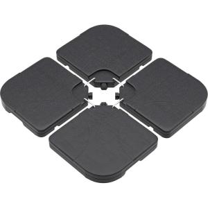 imageYITAHOME 4Pcs 123LB Capacity Patio Umbrella Base Heavy Duty Market Table Umbrella Stand Water or Stand Easy Filled Outdoor Square Base Refillable HighDensity HDPE for Lawn Deck or Pool Black