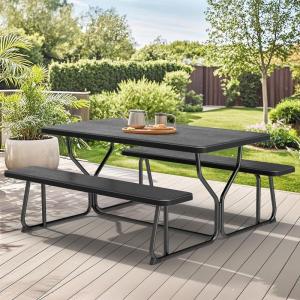 imageYITAHOME 8FT Folding Tables Heavy Duty Folding Table with Carrying Handle Plastic Fold up Table for Outdoor Camping Picnic PartiesIndoor Events BlackBlack