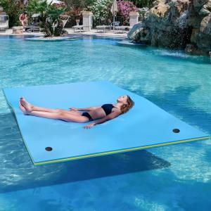 imageYITAHOME 9 X 6 Lake Floats Floating Mat Water Mat Inflatable Rafts Lily Pad Pools Beach XPE Floating Island Blue