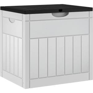 imageYITAHOME 90 Gallon Large Deck Box DoubleWall Resin Outdoor Storage Boxes Deck Storage for Patio Furniture Cushions Pool Float Garden Tools Lockable ampamp Waterproof BlackLight Gray