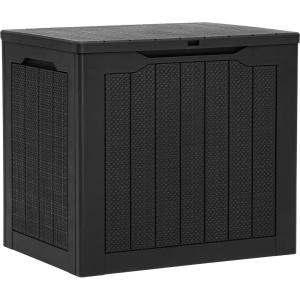 imageYITAHOME 90 Gallon Large Deck Box DoubleWall Resin Outdoor Storage Boxes Deck Storage for Patio Furniture Cushions Pool Float Garden Tools Lockable ampamp Waterproof BlackBlack