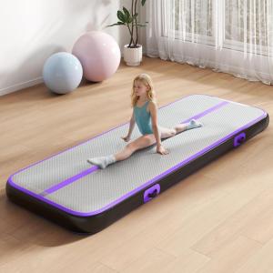 imageYITAHOME Air Gymnastics Mat 10ft13ft16ft20ft Tumble Track Mat 48 Inches Thick Inflatable Tumbling Mat with Electric Pump ampamp Carry Bag for Home UseTumbleGymTrainingCheerleadingParkWaterBlack  Purple