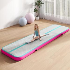 imageYITAHOME Air Gymnastics Mat 10ft13ft16ft20ft Tumble Track Mat 48 Inches Thick Inflatable Tumbling Mat with Electric Pump ampamp Carry Bag for Home UseTumbleGymTrainingCheerleadingParkWaterBlack  Mint Green