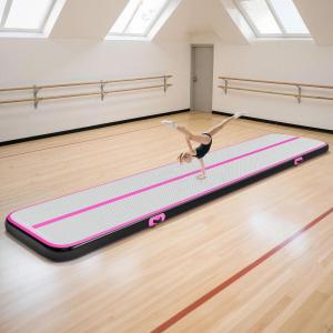 imageYITAHOME Air Gymnastics Mat 10ft13ft16ft20ft Tumble Track Mat 48 Inches Thick Inflatable Tumbling Mat with Electric Pump ampamp Carry Bag for Home UseTumbleGymTrainingCheerleadingParkWaterBlack  Pink