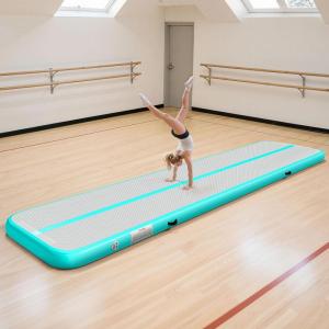 imageYITAHOME Air Gymnastics Mat 10ft13ft16ft20ft Tumble Track Mat 48 Inches Thick Inflatable Tumbling Mat with Electric Pump ampamp Carry Bag for Home UseTumbleGymTrainingCheerleadingParkWaterMint Green