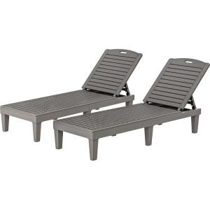 imageYITAHOME Chaise Outdoor Lounge Chairs with Adjustable Backrest MultiFunctional Patio Loungers Easy Assembly ampamp Lightweight Waterproof Poolside Chaise Lounge with 265lbs Capacity Set of 2 TaupeGrey