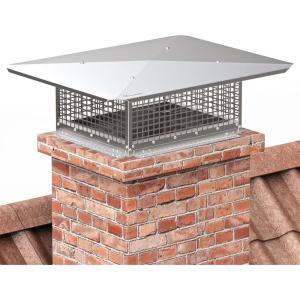imageYITAHOME Chimney Cap 17quot x 29quot Chimney Cover for Outside 304 Stainless Steel Fireplace Chimney Caps with Adjustable Metal Strips Screws ampamp Gloves17 x 21