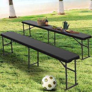 imageYITAHOME HDPE Garden Bench All Weather Outdoor Bench wMax Bearing 661LBS 23 Persons Patio Bench FadeRot Resistance for Park Porch Patio ampamp Backyard BlueBlack