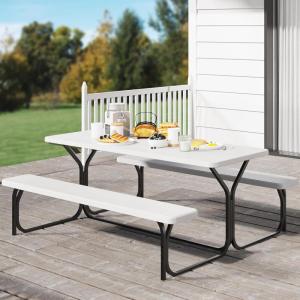 imageYITAHOME HeavyDuty 6ft Folding Table with Handle Portable Rectangle Folding Table for Easy Storage Ideal for Outdoors Camping Picnics Parties ampamp Indoor Events WhiteWhite