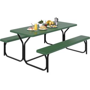 imageYITAHOME Ice Table 4FT Folding Ice Cooler Table with Drain and Detachable Skirt Portable Ice Tables for Parties BBQ Camping Picnic WhiteGreen