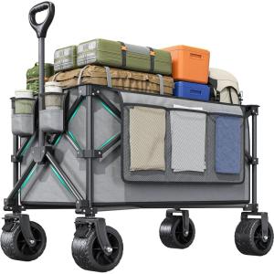 imageYITAHOME Large Collapsible Garden Cart wRemovable Canopy Heavy Duty Outdoor Foldable Garden Cart wRear Storage and Flexible Swivel Wheels for Shopping Picnic Camping SportsGreyGray