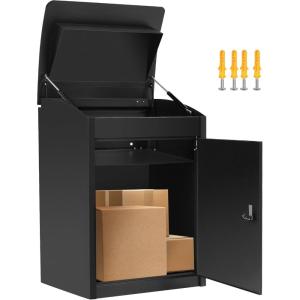imageYITAHOME Package Delivery Boxes for Outside 189x15x354 inch Large Parcel Drop Box with Coded Lock AntiTheft Lockable Waterproof Parcel Storage Box for House Porch Curbside Black25H