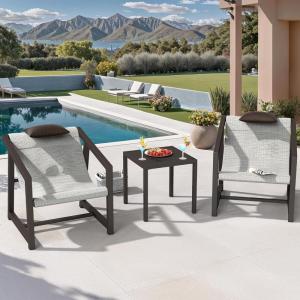 imageYITAHOME Patio Furniture Set with Ottoman 6 Pieces Outdoor Conversation Sets Wicker L Shape Outdoor Couch with Cushions and Side Table Patio Sectional Furniture for Backyard PorchBrown  Ivory