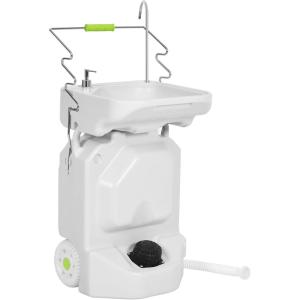 imageYITAHOME Portable Camping Sink 45 L Handwashing Station with Adjustable Wash Basin Soap Dispenser Metal Handle Large Wheels for Outdoor Travel Boat Gather Garden Worksite White38l Portable Sink