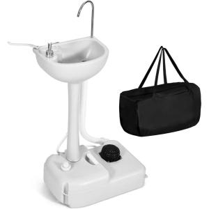 imageYITAHOME Portable Sink Camping Hand Washing Station with 17 L Wash Basin Stand and Carry Bag Rolling Wheels Soap Dispenser Towel Holder for Outdoor Travel Boat Gather Garden WorksiteSinkBag