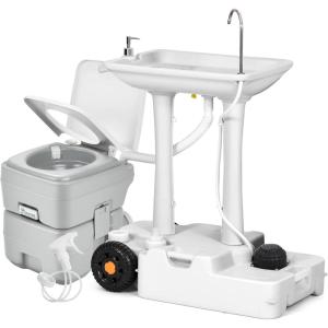 imageYITAHOME Portable Sink and Portable Toilet 30L Camping Sink ampamp 528 Gallon Camping Toilet With Level Indicator and Hand Sprayer for Adults The Elders Indoor Outdoor RV Travel Boat Wedding