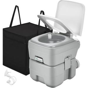 imageYITAHOME Portable Toilet Camping Porta Potty 58 Gallon with Diagonal Deepened and Enlargerd Bowl Hand Sprayer Level Indicator Carry Bag Portable Toilet for Adults RV Travel Boat and TripsStandard SeatBagSprayer