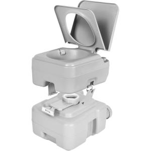 imageYITAHOME Portable Toilet Camping Toilet Travel RV Toilet53 Gallon Detachable Waste Tank Double Water Spouts Portable Toilet for Camping Hiking Hunting Boating GrayT Watwer OutletHandle Flush Pump