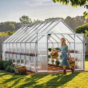 imageYITAHOME10x7x7 Greenhouses Large Walkin Green House Heavy Duty Tunnel Green Houses Outdoor Portable Plant Gardening Upgraded Galvanized Steel Frame Zipper Doors 5 Crossbars Gardensilver