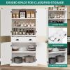 imageYITAHOME 72 Tall Kitchen Pantry Farmhouse Kitchen Storage Cabinets with Barn Doors Drawer and Adjustable Shelves Wood Cupboard for Kitchen Dining Room Bathroom WhiteWhite