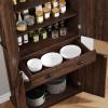 imageYITAHOME 72 Tall Kitchen Pantry Farmhouse Kitchen Storage Cabinets with Barn Doors Drawer and Adjustable Shelves Wood Cupboard for Kitchen Dining Room Bathroom WhiteDark Rustic