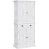 imageYITAHOME 72 Tall Kitchen Pantry Farmhouse Kitchen Storage Cabinets with Barn Doors Drawer and Adjustable Shelves Wood Cupboard for Kitchen Dining Room Bathroom WhiteWhite