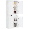imageYITAHOME 72 Tall Kitchen Pantry Farmhouse Kitchen Storage Cabinets with Barn Doors Drawer and Adjustable Shelves Wood Cupboard for Kitchen Dining Room Bathroom WhiteWhite