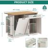 imageYITAHOME 50 Inch Rolling Kitchen Island with Trash Can Storage Cabinet ampamp Drop Leaf Portable Mobile Islands Table Long Floating Movable w Wheels Drawer Cabinet for 13 Gallon Garbage Bin Off WhiteOff White