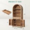 imageYITAHOME 73quot Arched Kitchen Pantry Storage Cabinet with Charging Station and Tabletop Farmhouse Versatile Cupboard with Drawer Shelves and Extra Door Racks for Kitchen Dining Room Wood