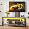 imageYITAHOME Black TV Stand with Mount Modern TV Stand for 7065 inch TV LED Entertainment Center with Adjustable Mount ampamp Power Outlet TV Console Cabinet BlackGrey