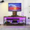 imageYITAHOME Black TV Stand with Mount Modern TV Stand for 7065 inch TV LED Entertainment Center with Adjustable Mount ampamp Power Outlet TV Console Cabinet BlackRustic Brown