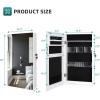 imageYITAHOME Jewelry Cabinet Armoire Wall Mounted Lockable with Mirror Space Saving Jewelry Storage Organizer Attached Lipstick Brush Compartments White