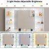 imageYITAHOME Vanity Desk Set Hollywood Makeup Mirror with Adjustable LED Lighting Large Makeup Table with Drawers Open Storage Cabinets 3 Lighting Modes with Storage Stool for Dressing Room White