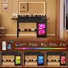 imageYITAHOME Vanity Desk with Mirror and Lights RGB Cabinet Extral Foldable Desk Makeup Desk with Large Mirror and Power Outlets Vanity Table Set Bedroom Dressing Room BlackBlack