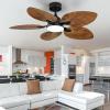 imageYITAHOME 42 Inch Ceiling Fans with Lights and Remote Tropical Ceiling Fans with 6 Modes Reversible Quiet DC Motor Dimmable Lighting for Living Room Dining Room GreyWalnut