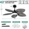 imageYITAHOME 42 Inch Ceiling Fans with Lights and Remote Tropical Ceiling Fans with 6 Modes Reversible Quiet DC Motor Dimmable Lighting for Living Room Dining Room GreyGray