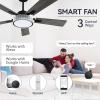 imageYITAHOME 52 Inch Chandelier Ceiling Fans with Lights and RemoteApp Smart Black Ceiling Fans Compatible with Alexa Reversible Quiet DC Motor Dual Finish Blades Dimmable Lighting for Living RoomBlack