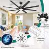 imageYITAHOME 52 Inch Chandelier Ceiling Fans with Lights and RemoteApp Smart Black Ceiling Fans Compatible with Alexa Reversible Quiet DC Motor Dual Finish Blades Dimmable Lighting for Living RoomBlack
